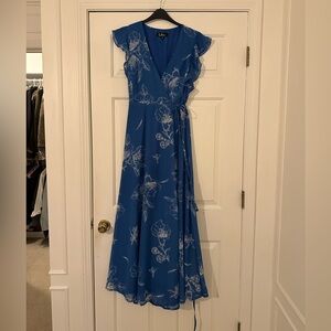 Lulu's Blue and White Floral Maxi Dress